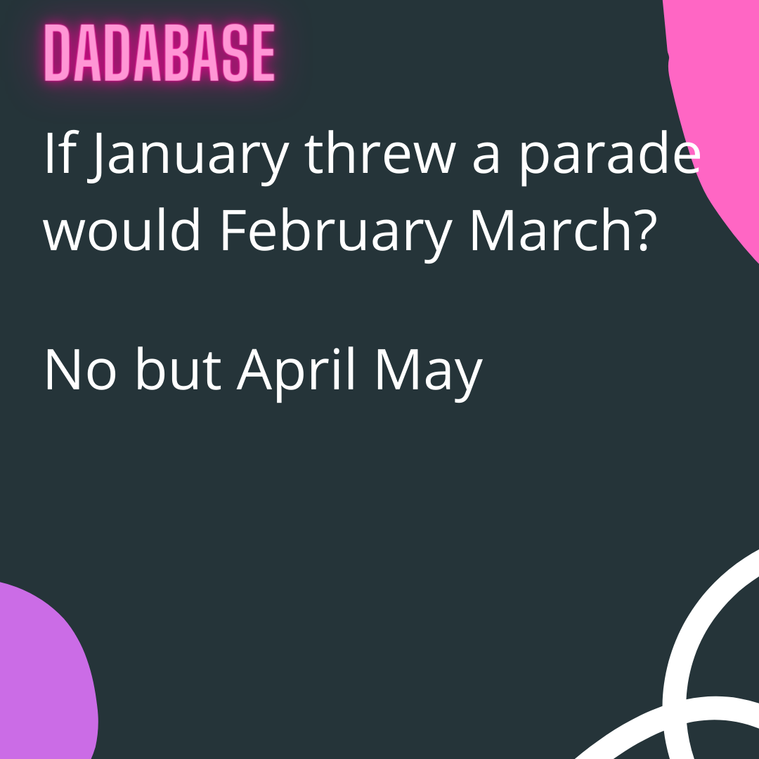 If January threw a parade would February March? No but April May - DADABASE