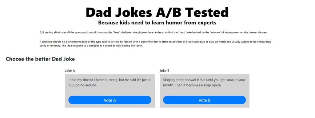 Dad Jokes A/B Tested