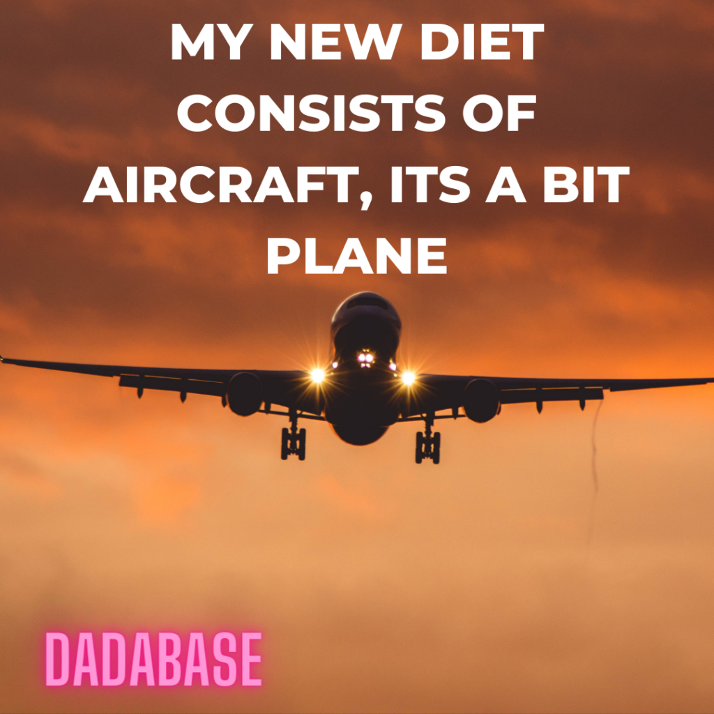 My new diet consists of aircraft, its a bit plane