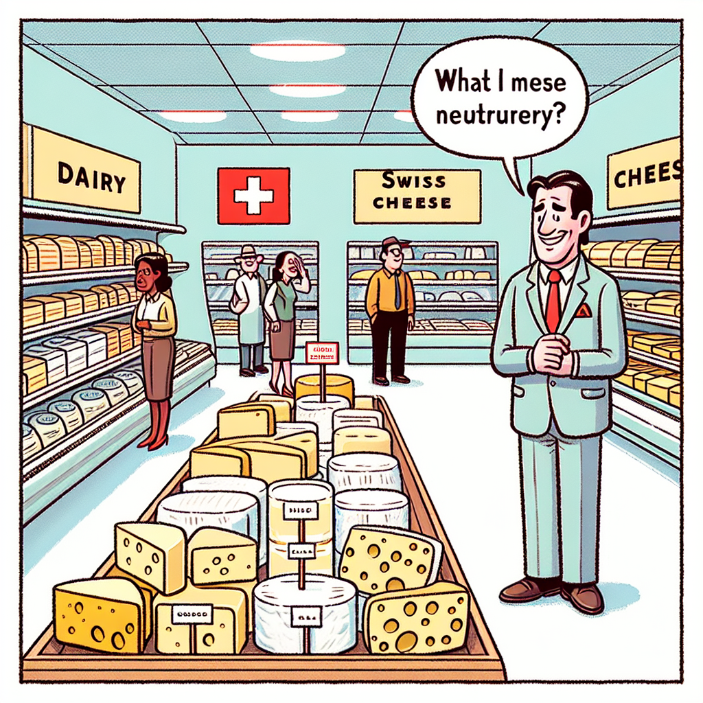 I wasn’t sure what kind of cheese to get at the grocery store. - I decided to be neutral and go Swiss.