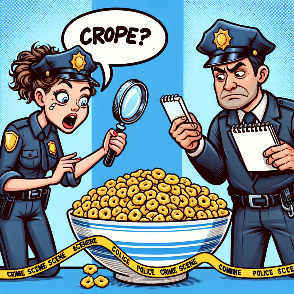 Police officer: "The victim was filled with cornflakes until he choke to death." - Inspector: "So we have a cereal killer..."
